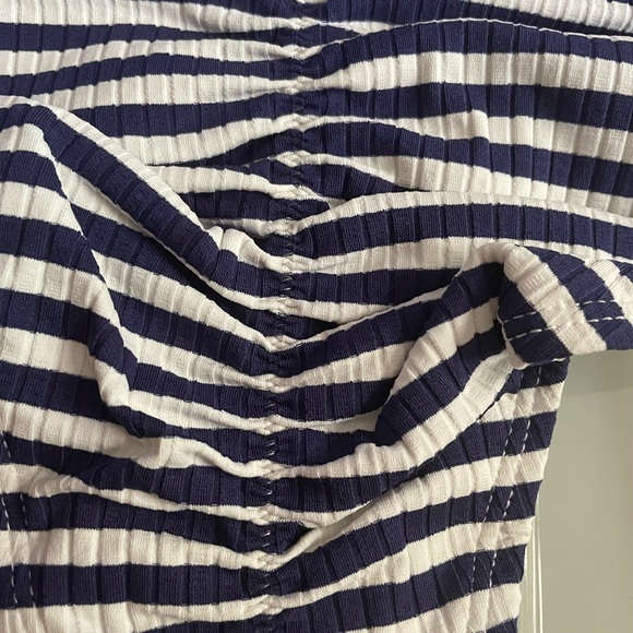 Target Women’s /teen pink swimsuit top with blue/white stripe bottom-M4-6-NWT - Picture 9 of 11